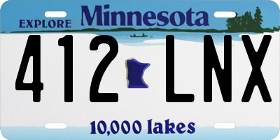 MN license plate 412LNX