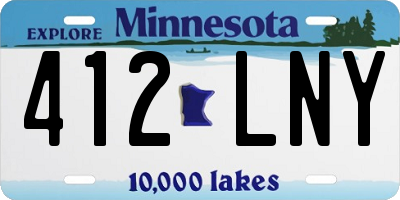 MN license plate 412LNY