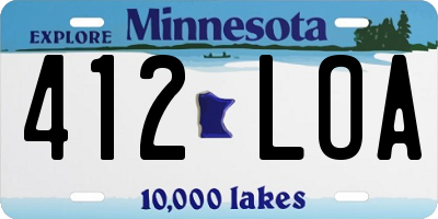 MN license plate 412LOA