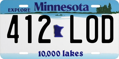 MN license plate 412LOD