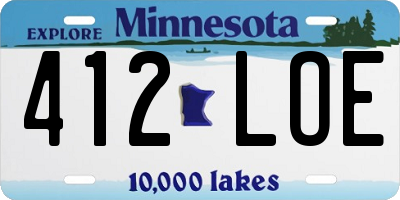 MN license plate 412LOE