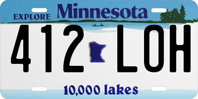 MN license plate 412LOH