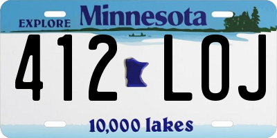 MN license plate 412LOJ