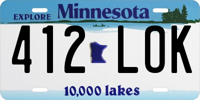 MN license plate 412LOK