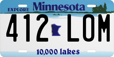 MN license plate 412LOM