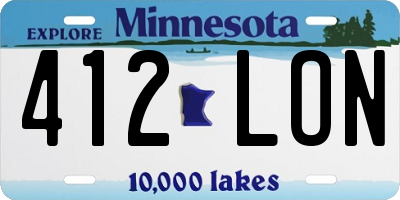 MN license plate 412LON