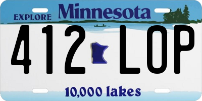 MN license plate 412LOP