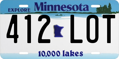 MN license plate 412LOT