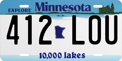 MN license plate 412LOU