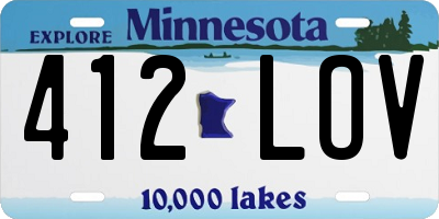 MN license plate 412LOV