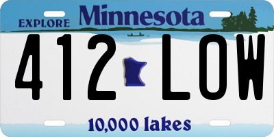 MN license plate 412LOW
