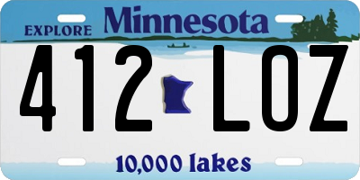 MN license plate 412LOZ