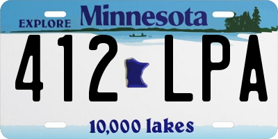 MN license plate 412LPA