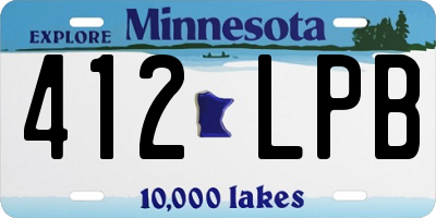 MN license plate 412LPB