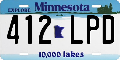 MN license plate 412LPD
