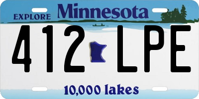 MN license plate 412LPE
