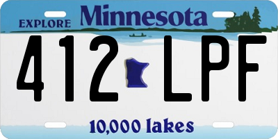 MN license plate 412LPF