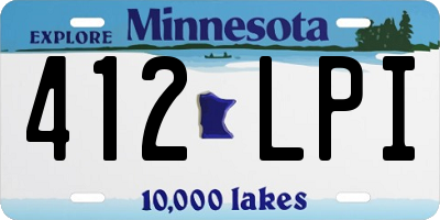 MN license plate 412LPI