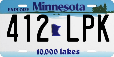 MN license plate 412LPK
