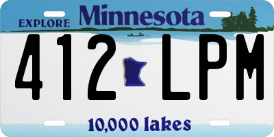 MN license plate 412LPM
