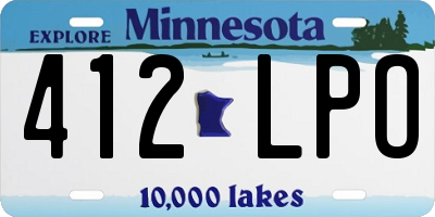 MN license plate 412LPO