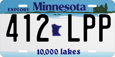 MN license plate 412LPP