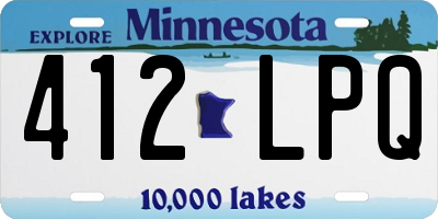 MN license plate 412LPQ