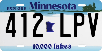 MN license plate 412LPV