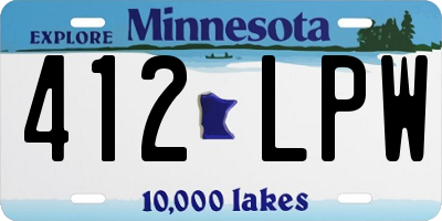 MN license plate 412LPW