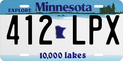 MN license plate 412LPX