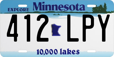 MN license plate 412LPY