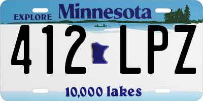 MN license plate 412LPZ