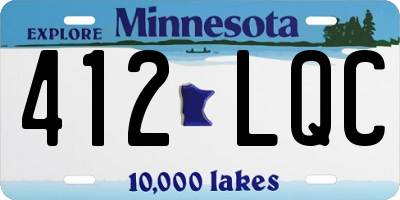 MN license plate 412LQC
