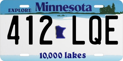 MN license plate 412LQE