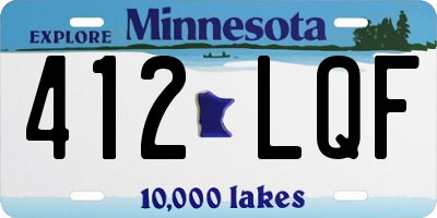 MN license plate 412LQF