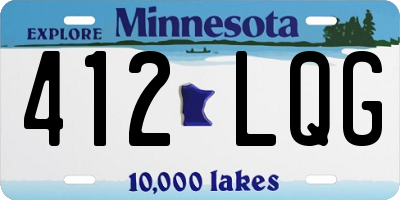 MN license plate 412LQG