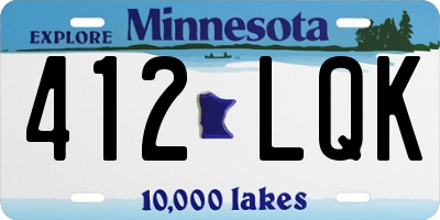 MN license plate 412LQK