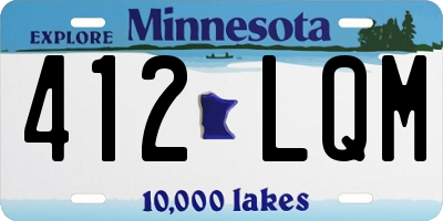 MN license plate 412LQM