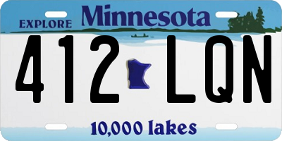 MN license plate 412LQN