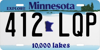 MN license plate 412LQP