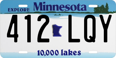MN license plate 412LQY