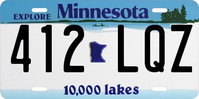 MN license plate 412LQZ