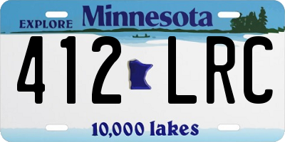 MN license plate 412LRC