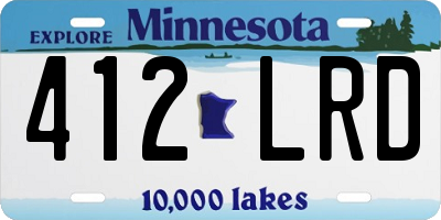 MN license plate 412LRD