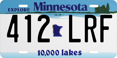 MN license plate 412LRF