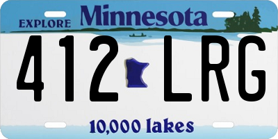 MN license plate 412LRG