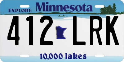 MN license plate 412LRK