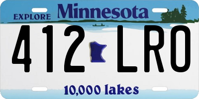 MN license plate 412LRO