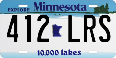 MN license plate 412LRS
