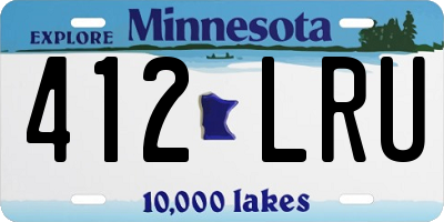 MN license plate 412LRU